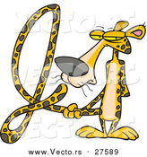 Cartoon Vector of a Jaguar Forming the Alphabet Letter 'J' with His Long Tail by Toonaday