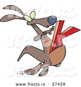 Cartoon Vector of a Kangaroo Jumping with Alphabet Letter 'K' by Toonaday