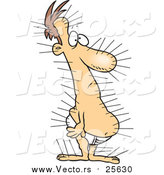 Cartoon Vector of a Man Covered in Acupuncture Needles by Toonaday