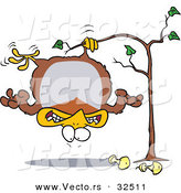 Cartoon Vector of a Partridge Hanging in a Pear Tree by Toonaday
