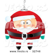 Cartoon Vector of a Santa Christmas Ornament by Toonaday