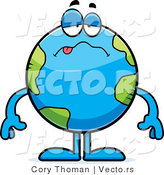 Cartoon Vector of a Sick Earth Globe by Cory Thoman
