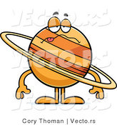 Cartoon Vector of a Sick Planet Saturn by Cory Thoman