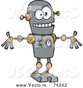 Cartoon Vector of a Welcoming Robot by Toonaday