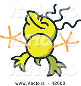 Cartoon Vector of a Yellow Chicken Jumping by Zooco