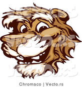 Cartoon Vector of a Young Happy Cartoon Cougar Mascot Smiling by Chromaco