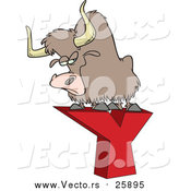 Cartoon Vector of Alphabet Letter Y for Yak by Toonaday