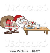 Cartoon Vector of Cookies and Milk for Santa Claus by Gnurf