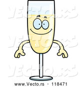 Cartoon Vector of Happy Champagne Mascot by Cory Thoman