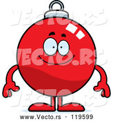 Cartoon Vector of Happy Christmas Ornament Mascot by Cory Thoman
