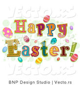 Cartoon Vector of Happy Easter Greetings by BNP Design Studio