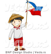 Cartoon Vector of Happy Filipino Independence Day Boy Waving Flag by BNP Design Studio