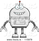 Cartoon Vector of Happy Metal Robot by Hit Toon