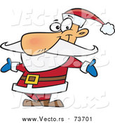 Cartoon Vector of Happy Santa Welcoming with Open Arms by Toonaday