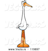 Cartoon Vector of Happy Stork Mascot by Cory Thoman