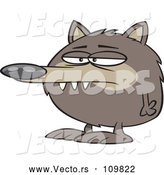Cartoon Vector of Round Fuzz Ball Wolf or Dog by Toonaday