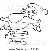 Cartoon Vector of Santa Welcoming - Outlined Version by Toonaday