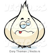 Cartoon Vector of Sick Garlic by Cory Thoman