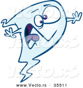 Halloween Cartoon Vector of a Scared Ghost Screaming by Toonaday