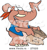 Halloween Vector of a Cartoon Halloween Elephant Trick-or-Treating by Toonaday