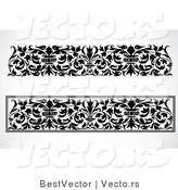 Vector of 2 Unique Black and White Vase and Vines - Digital Collage Border Elements by BestVector