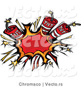 Vector of 3 Bursting Dynamite Sticks by Chromaco