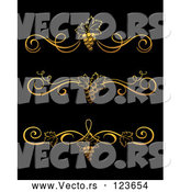 Vector of 3 Gold Grape Vine Wine Divider Rules by Vector Tradition SM
