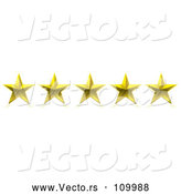 Vector of 3d Five Gold Star Rating Award by Michaeltravers