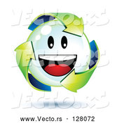 Vector of 3d Green Recycle Arrows Around a Smiley Face Bubble by Beboy