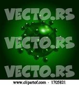 Vector of 3D Virus Molecule Covid10 in Green by Elaineitalia