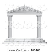 Vector of 3d White Ancient Roman or Greek Temple with Pillars Frame by AtStockIllustration