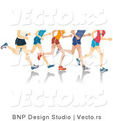 Vector of 5 Sets of Runners Legs Running by BNP Design Studio