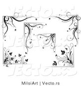 Vector of 6 Unique Floral Corners and Borders - Digital Collage Design Elements by MilsiArt