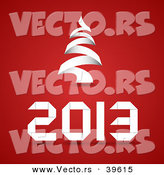 Vector of a 2013 Christmas Background Design Featuring a White Tree over Red by Vectorace