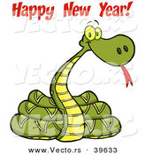 Vector of a 2013 Snake with Happy New Year! Text by Hit Toon