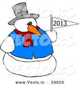 Vector of a 2013 Snowman by Djart