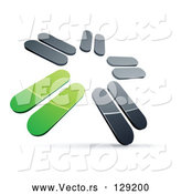 Vector of a 3d Chrome and Green Blades Spinning by Beboy