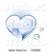 Vector of a 3d Shiny Water Droplet Love Heart by TA Images