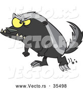 Vector of a Angry Cartoon Honey Badger Ready to Fight by Toonaday