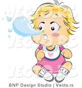 Vector of a Baby Blowing Huge Snot Bubble out of Nose by BNP Design Studio