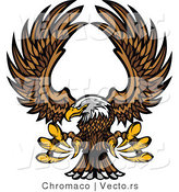 Vector of a Bald Eagle Reaching out with Talons While in Flight by Chromaco