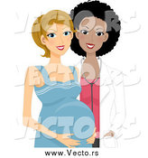 Vector of a Black Female Doctor with a White Pregnant Woman by BNP Design Studio