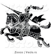 Vector of a Black Knight Jousting with Love Hearts by Zooco