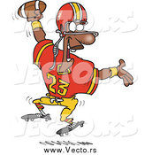 Vector of a Black Male Football Player After a Touchdown by Toonaday