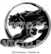 Vector of a Black Panther Walking Through a Circle Icon by Chromaco