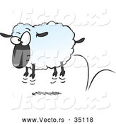 Vector of a Bouncing Cartoon Sheep by Toonaday