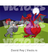 Vector of a Brave Knight Battling Red Dragon by David Rey