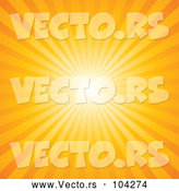 Vector of a Bright Sun Rays in Orange Background by Pushkin