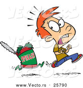 Vector of a Can of Spinach Chasing a Red Haired White Boy by Toonaday