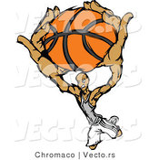 Vector of a Cartoon Basketball Player Slam Dunk by Chromaco